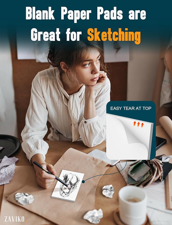 Note Pads 3x5, 6 Pack Small Notepads 3x5 Memo Pads, Small Notebooks 3x5 Scratch Pads, Small Writing Pads of Paper 3x5, White Mini Notepad 3x5 Blank Server Pads, Writing Notes Paper, 50 Sheets/Padad