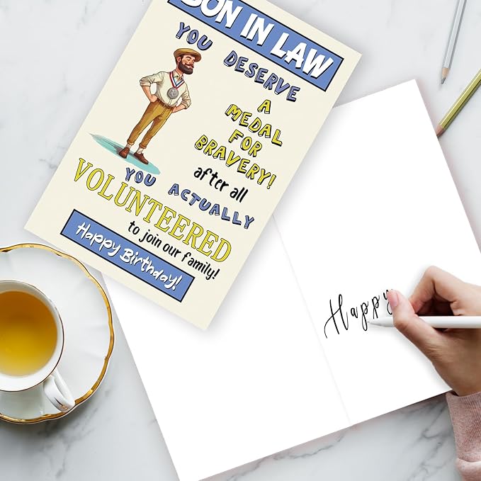 Funny Son In Law Birthday Card, Happy Son In Law Birthday Gifts, Son-In-Law Birthday Card