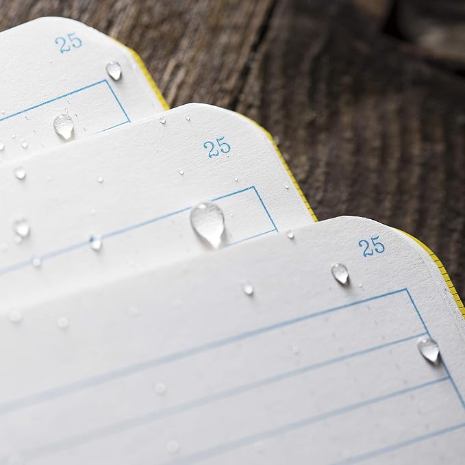 Rite In The Rain Weatherproof Mini-Stapled Notebook, 3 1/4" x 4 5/8", Blue Cover, Universal Pattern, 3 Pack (No. 271FX-M)
