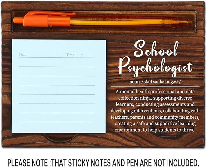 School Psychologist Gifts for Women, School Psychologist Office Gift, Thank You Gifts for School Psychologist, Funny Desk Signs for School Counseling Office Desk Self-Stick Note Pad Holders SD128