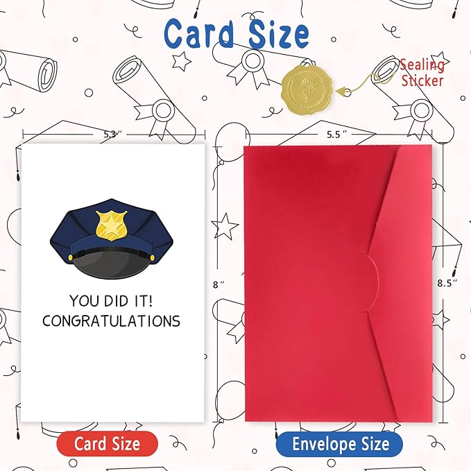 Police Academy Graduation Gifts, Police Promotion Card, Policeman Congratulations Card, Gifts for Police Officer, You Did It Card