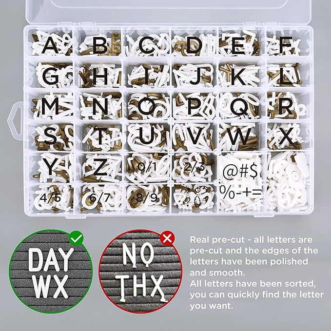 Grey Felt Letter Board - 10x10 Inch, Pre Cut 725 Letters, First Day of School, Classroom Decor, Baby Announcements