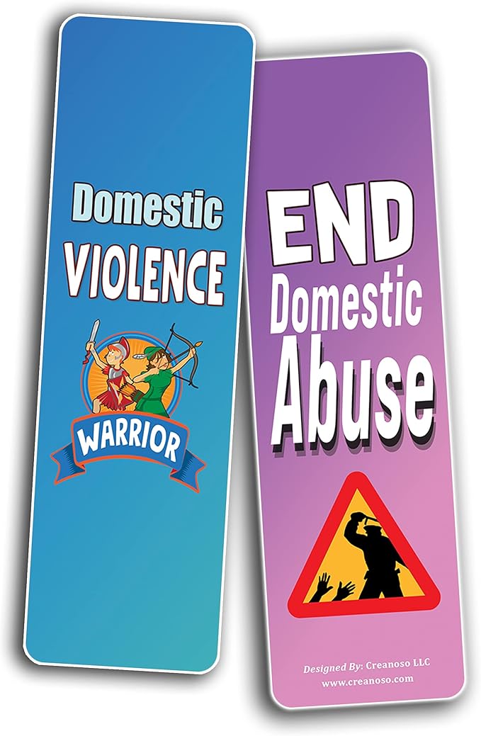 Domestic Violence Bookmarks Cards Bookmarks (30-Pack) – Daily Inspirational Card Set – Interesting Book Page Clippers – Great Gifts for Adults and Book Readers