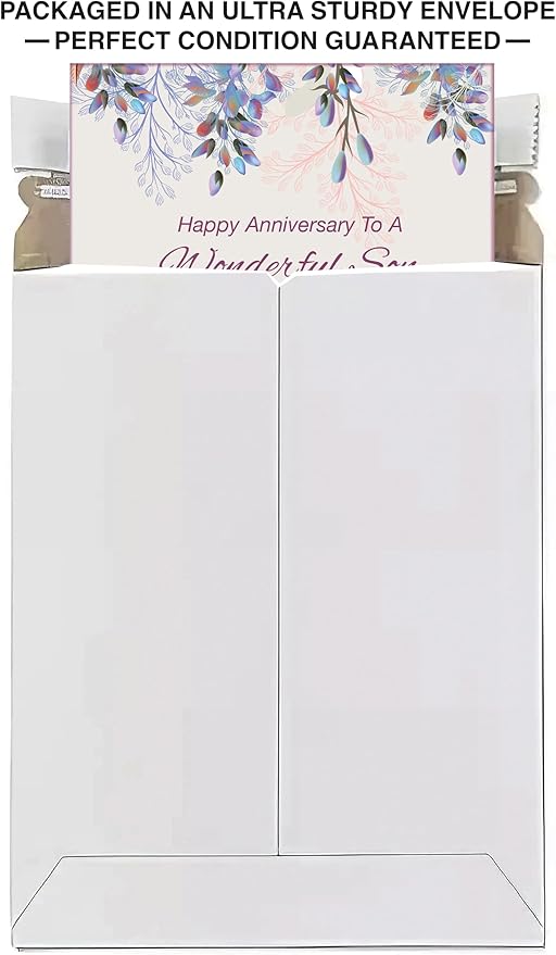 Chuck's Card-O-Rama - Anniversary Card For Son and Daughter-in-Law - Made in America - Premium Card Stock, Envelope Included - 5" x 7.75" - Packaged in Extra Sturdy Mailer - 96048