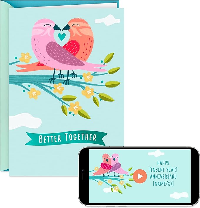Hallmark Personalized Video Anniversary Card, Better Together (Record Your Own Video Greeting)