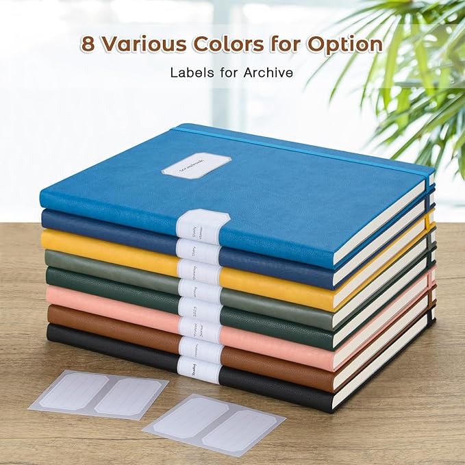 Blank Notebook, Hardcover Sketch Book, 8.5" x 11" Large Blank Journal, No Bleed Thick Paper Sketchbook for Drawing Art, Unlined Notebook Journal for Women Men, A4 Leather Sketchbook, Lay Flat, Brown