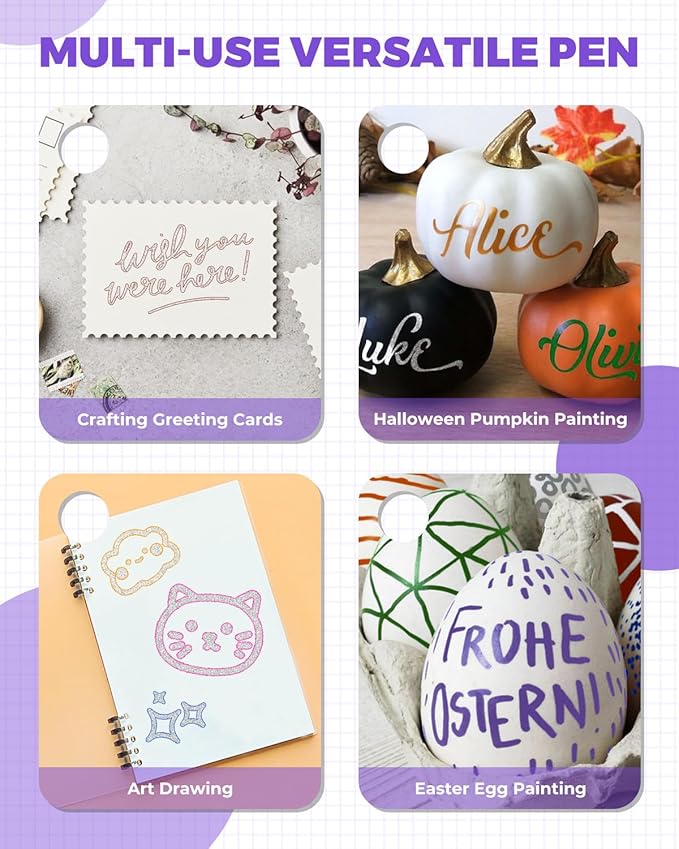 JusArt Outline Markers 18 Colors, Double Line Glitter Markers for Greeting Card Art Crafts, Girls Teens Stocking Stuffers Shimmer Markers, Metallic Sparkle Markers Painting Drawing Supplies