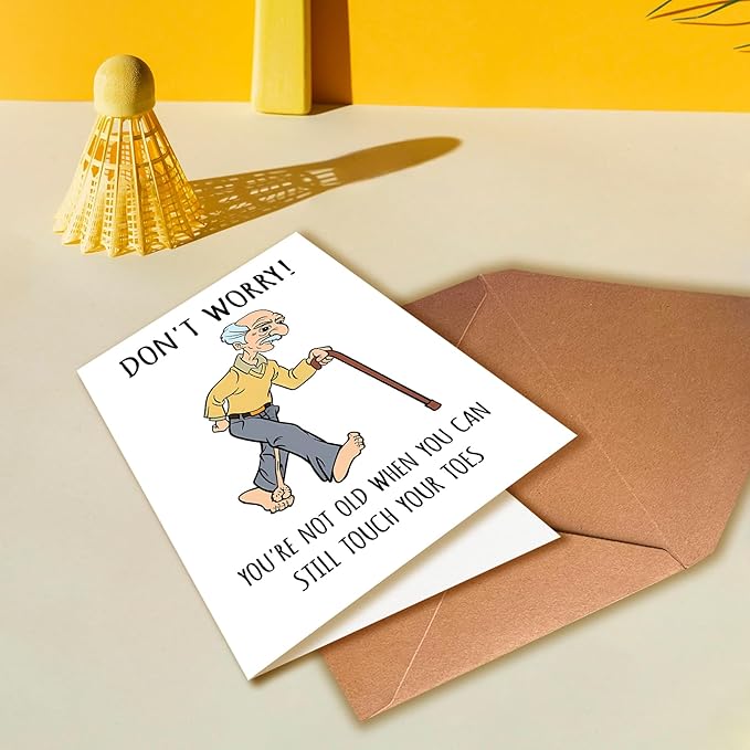 Funny Birthday Card for Him, Husband, Dad, Grandfather; Greeting Card for Men, Old Age; 50th, 60th, 70th Birthday