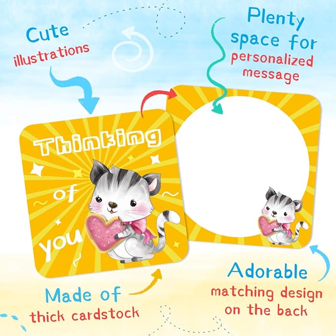 Fancy Land 60 Lunch Box Notes for Kids Cute Motivational and Inspirational Thinking of You Cards for Boy’s and Girl’s Lunchbox