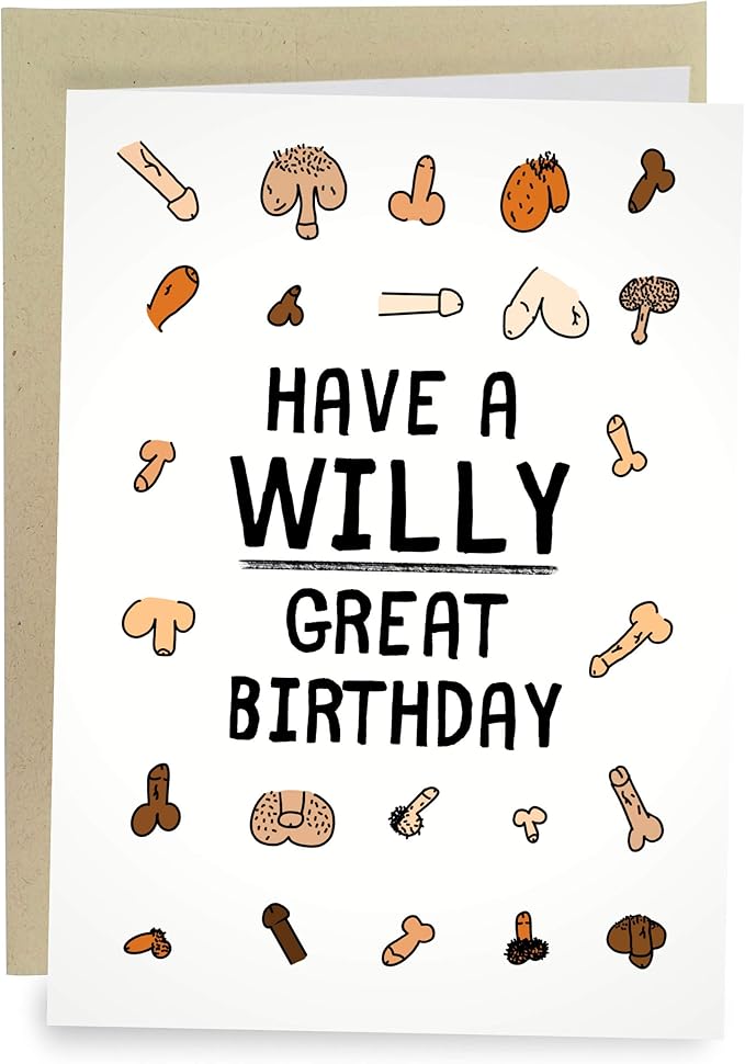 Sleazy Greetings Funny Birthday Card For Women or Men | Dirty Penis Adult Rude Offensive Friend Bday Card with Envelope | Willy Great Birthday