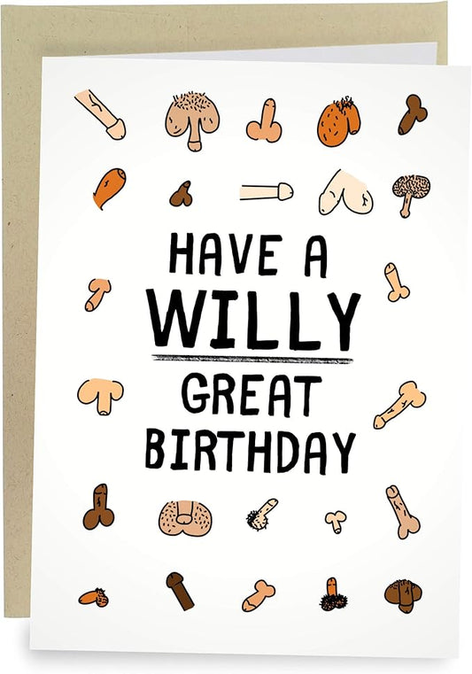 Sleazy Greetings Funny Birthday Card For Women or Men | Dirty Penis Adult Rude Offensive Friend Bday Card with Envelope | Willy Great Birthday
