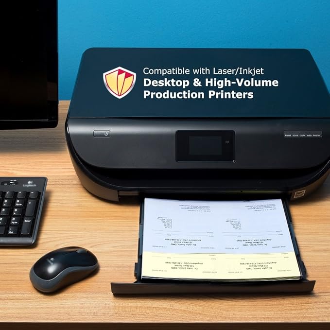 DocuGard Standard Medical Security Paper for Printing Prescriptions and Preventing Fraud, CMS Approved, 6 Security Features, Laser and Inkjet Safe, Blue/Canary 2-Part, 8.5 x 11, 24 lb., 250 Sets (04544)