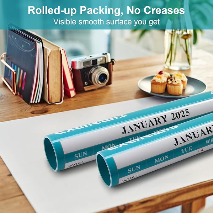 32" x 48" Exellewis 2025 Wall Calendar Erasable, Wet & Dry Erase Large Laminated Annual Yearly Planner - 12 Month Horizontal/Vertical Calendar January to December for Easy Planning, Organizing