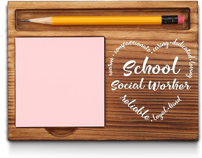 School Social Worker Gifts, School Social Worker Appreciation Gifts, Thank You Social Worker Gifts, School Social Worker Office Decor, School Social Worker Desk Self-Stick Note Pad Holders GSH6