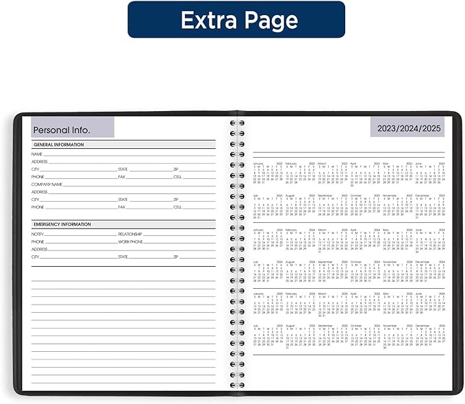 AT-A-GLANCE 2024 Weekly Planner, DayMinder, Column-Style, 7" x 8-3/4", Medium, Faux Leather, Black (G5900024)