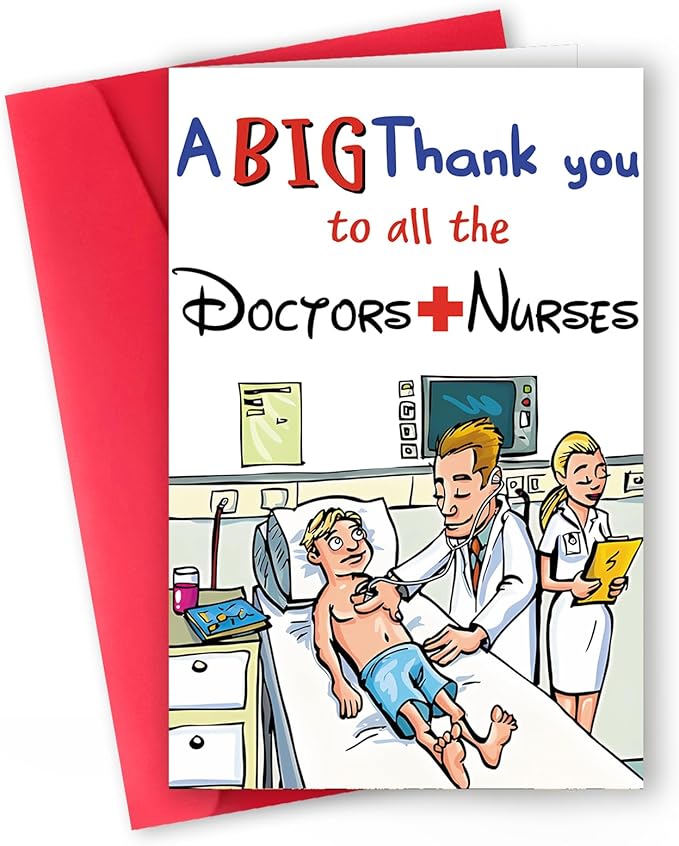 Thank You Card for Doctors and Nurses – Big Thank You to All Healthcare Heroes – Perfect Appreciation Card for Medical Staff, EMTs, and Healthcare Professionals