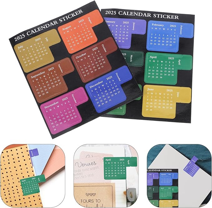 NUOBESTY 2025 Calendar Stickers Monthly Index Tabs Planner Adhesive Divider 1-12 Month Labels Page Marker Weekly Planner Stickers Adhesive Notepad Indexes Stickers for Planner Notebook