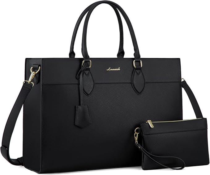 LOVEVOOK Laptop Bag for Women, 17.3 inch Laptop Tote Computer Briefcase for Work Large Waterproof Handbag Professional Shoulder Bag for Women Business Office