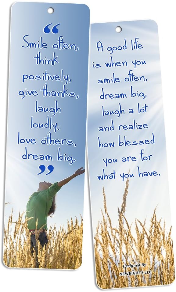 Inspirational Quotes Bookmarks Cards (12-Pack) for Inspiring and Encouraging Men and Women - Stocking Stuffers Encouragement Tool - Bible Study Church Supplies Teacher Classroom Incentive Gifts