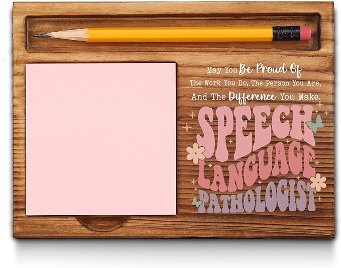 Speech Language Therapy Sticky Note Holder, Speech Language Therapy Thank You Appreciation Gifts for Men, Women, SLP Speech Therapy Office Desk Self-Stick Note Pad Holders GSH455
