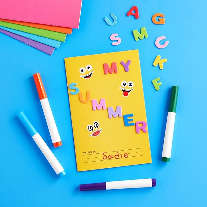 Bright Creations 6 Pack of Blank Books for Kids to Write Stories, Make your Own Comic, Journal, or Book, Paperback (6 Colors, 12 Sheets/24 Pages, 5.5x8.5 in)