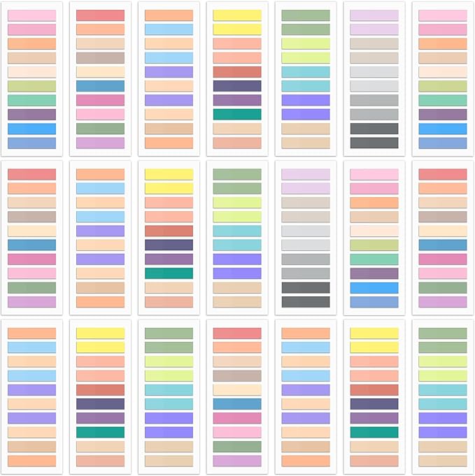 SIQUK 4200 Pieces Sticky Tabs for Annotating Books Tabs Morandi Sticky Flags Clear Transparent Page Markers Strip Page Flags Colored Tabs Writable and Repositionable Book Annotation Tabs