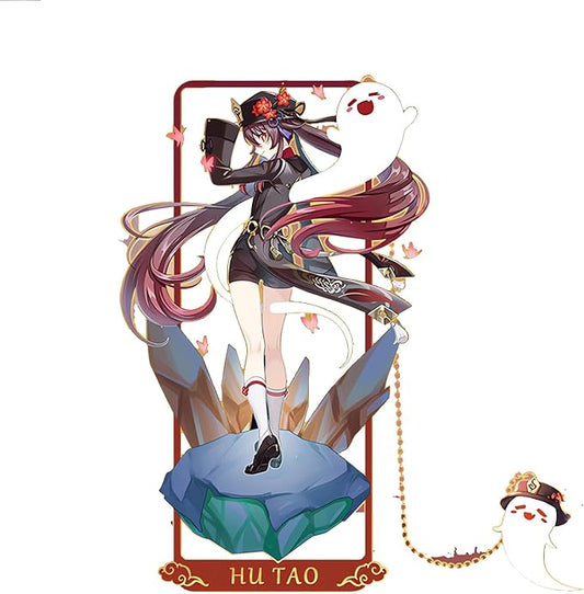 HuTao with Chain Original Genshin Impact Metal Bookmark - Collect All Your Favorite Characters!