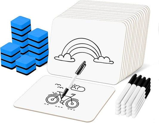 Dry Erase LapBoards, PANDRI 16 Pack Double Sided 12.5 x 9 Inch Whiteboards with 16 Erasers and 16 Markers, Dry Erase Boards for Kids Students Classroom Teacher Supplies