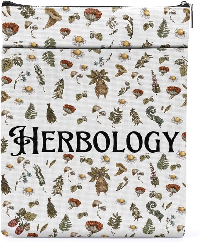 Magic Stuff Herbology Magic Book Sleeve Gardening Book Cover Book Lovers Gifts Book Club Gifts Wizard Book Protector Book Gifts for Readers Women Plant Lovers Magic Lover Graduation Birthday Gifts