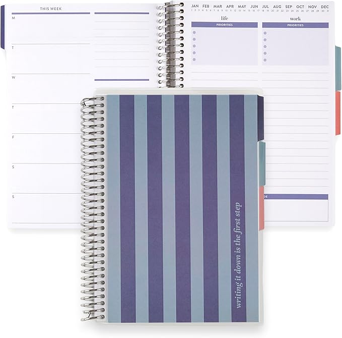 Erin Condren A5 Spiral Work Life Balance Journal | Features Pages of Thick, Bleed Resistant 80 lb. Paper to Boost Productivity