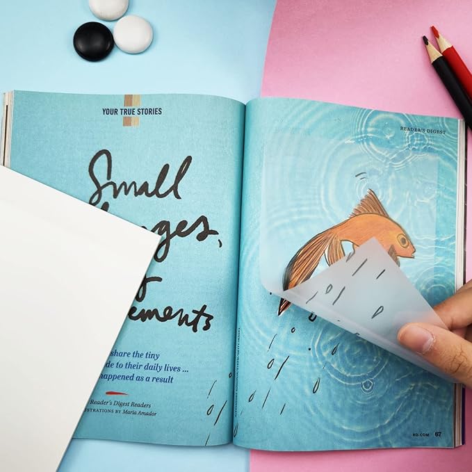 Transparent Sticky Notes 200 Sheets, 4 x 6 in Clear Sticky Notes, See Through Invisible Translucent Sticky Notes Waterproof Self-Stick Note Pads for School, Office (4 Packs)