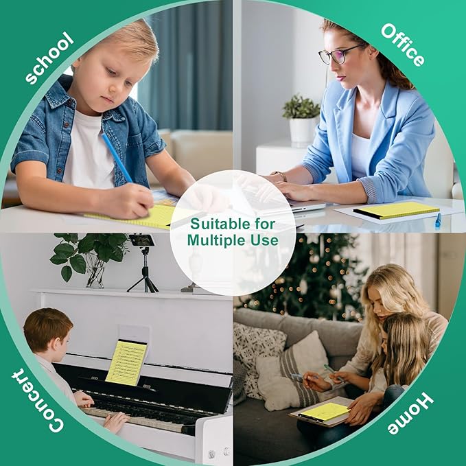 Legal Pads 5×8 Inch, 4 Pack, Narrow Ruled, 5x8 Yellow Legal Pad, Mini Double-Sided Printing Notepad Perforated Note Pads 5x8" Lined Paper, Lined Writing Pads for Office Home School, 30 Sheet/Pad