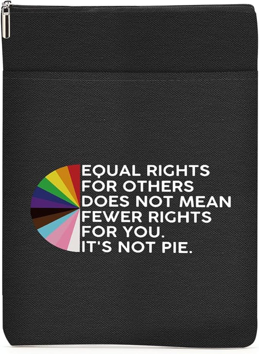 Book Themed Gifts Waterproof Book Sleeve Book Pouch LGBT Equality Rights Reading Gifts for Women Friends Book Covers for Paperbacks Book Accessories Book Protector with Zipper and Front Pocket