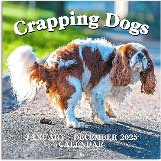 Gag Gifts - Pooping Dogs Calendar, 2025 Wall Calendar from January 2025 to December 2025, Funny Dogs Calendar, Funny Gag Gifts for Family, Friends, 11.8'' x 11.8''