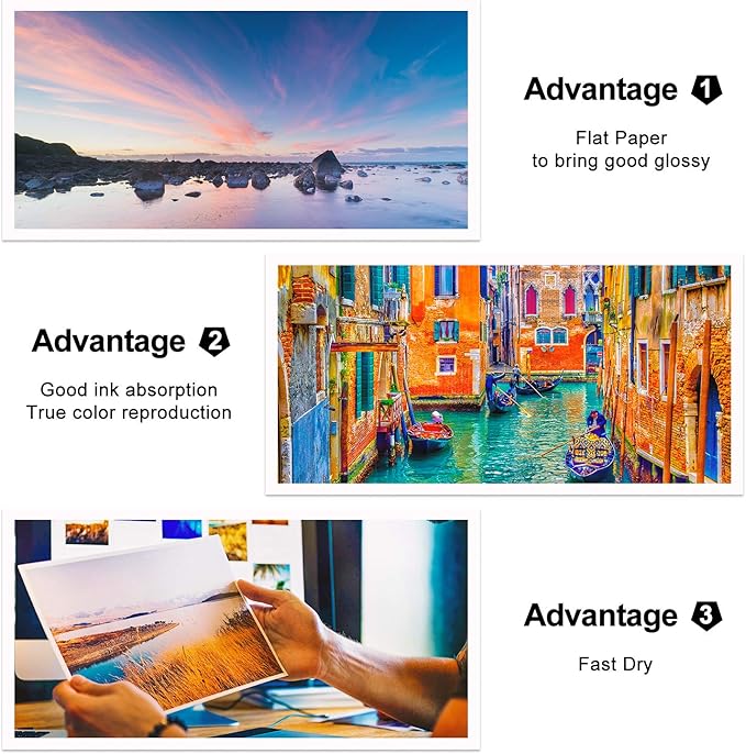 Koala Glossy Inkjet Photo Paper 8.5X11 Inches 48lb 100 Sheets Professional Glossy Photographic Paper Compatible with Inkjet Printer Use DYE INK 180GSM