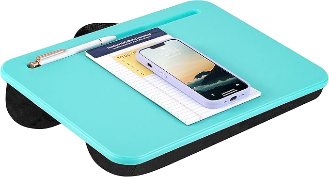 LAPGEAR Compact Lap Desk - Aqua Sky - Fits up to 15 Inch Laptops - Style No. 43109