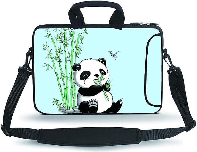 11 11.6 12 12.5 13 inches Case Laptop/Chromebook/Ultrabook/Notebook PC Messenger Bag Tablet Travel Case Neoprene Handle Sleeve with Shoulder Strap(Panda)