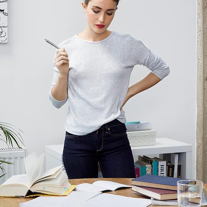 Parker Jotter Ballpoint Pen, Stainless Steel with Chrome Trim, Medium Point Blue Ink, Ideal Office Supplies, Gift Box