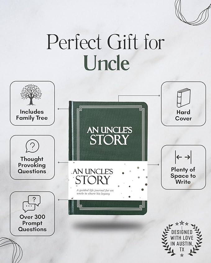 Uncle's Life Story Journal (Hardcover): A Meaningful Keepsake for Uncle to Share His Journey and Memories, Book Includes 250+ Prompt Questions, Sentimental Gifts for Father's Day, Birthday & Christmas