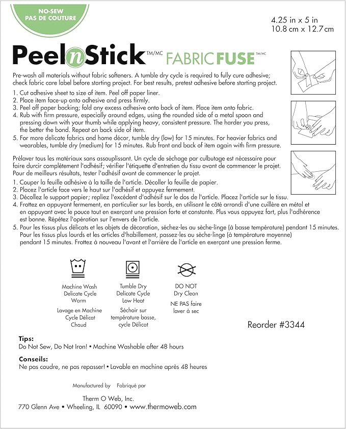 iCraft PeelnStick Badge, Patch and Applique Fabric Fuse Sheets, 5 Sheets, 4.25 Inches x 5 Inches