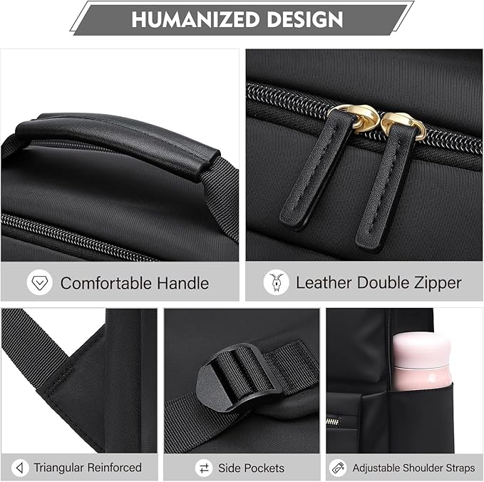 Laptop Backpack Work Bag: Fashion Travel Backpack for Women Fits 15.6 Inch Laptop Water Resistant Computer Backpack for College Teacher Nurse Business Large Capacity Casual Daypack