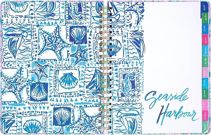 Lilly Pulitzer 11.25" x 9.25" 12 Month Teacher Planner with Stickers, Pocket, and Pages for Notes, Contacts, Passwords, Monthly & Weekly Spreads, Hardcover, Secret Escape