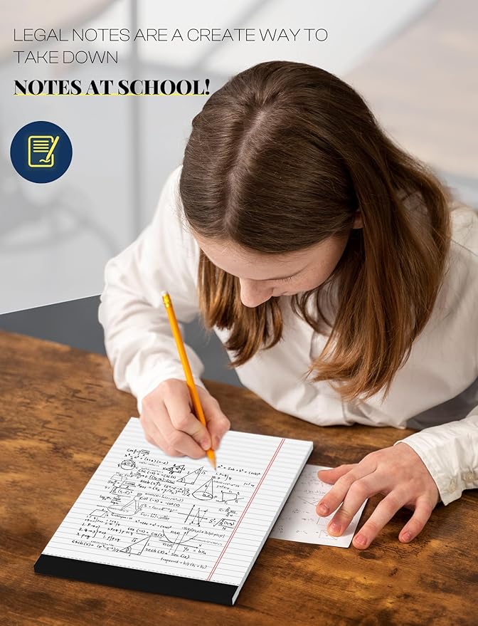 3 Pack Legal Pads 8.5 x 11 White Notepads Paper Tablets- Note Pads 8.5 x 11 Wide Ruled Pads of Paper, Writing Pads 8.5 x 11, Lined Paper Pads 8.5 x 11, Legal Notepads 8.5 x 11 In with 30 Sheets/Pad