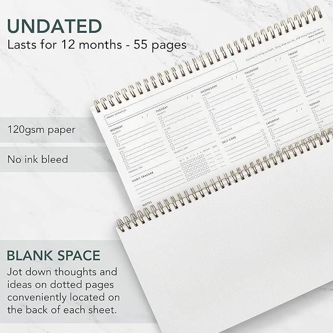 Zen & Flow - Undated Weekly Planner, Dashboard Desk Pad, Dashboard Desk Notepad, Productivity, Daily To Do List, Habit Tracker, Desk Notepad, Desk Planner, Dashboard Planner