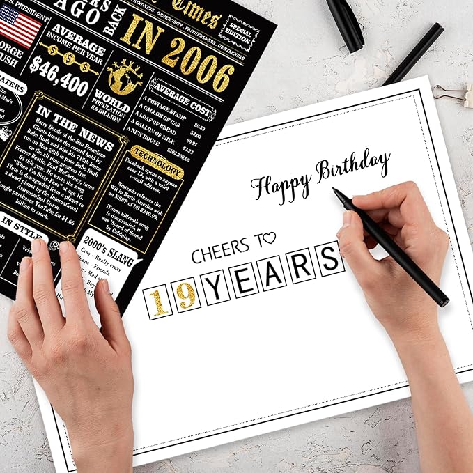 Jumbo 19th Birthday Card for Women Men, Funny 19 Years Old Birthday Gifts for Girls Boys, Happy 19th Birthday Decorations for Son Daughter, Best 19 Year Old Bday Gifts Idea for Him Her