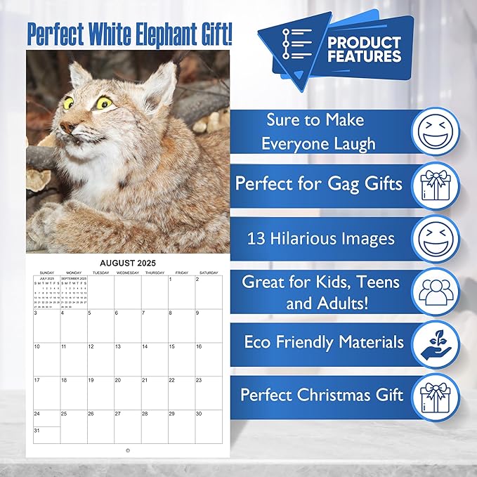 2025 Taxidermy Fails Monthly Wall Calendar - Funny Gag Gift | 12" x 24" | Bad Taxidermy Prank Gift Calendar 2025