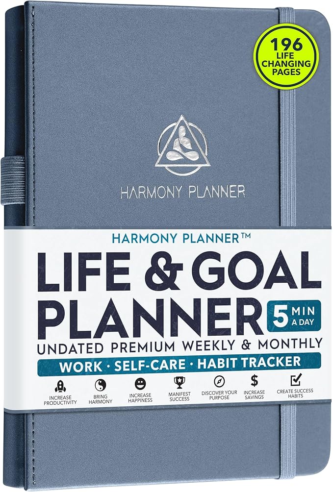 Harmony Goal Planner - A 12 Month Journey to Bring Harmony in Your Life, Increase Productivity, Passion, Success & Happiness - Life Planner, Habit-Tracker, Gratitude Journal & Organizer