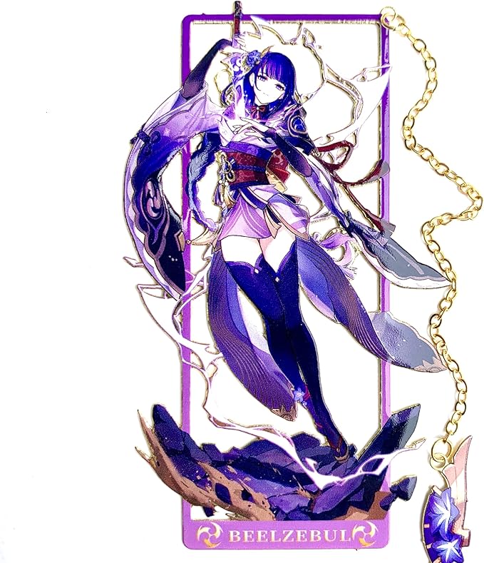 Genshin Impact Beelzebul Bookmarks Tabletop Decoration with 3D Display Box for Women Men Sisters Friends Birthday Gifts Book Marks for Book Lovers - Zllada