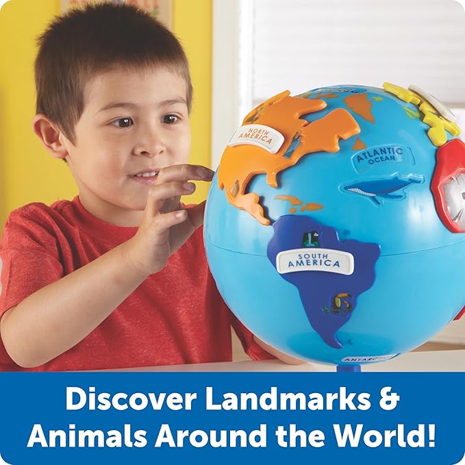 Learning Resources Puzzle Globe - 14 Pieces, Ages 3+ Preschool Learning Toys for Boys and Girls, Earth Globe for Kids
