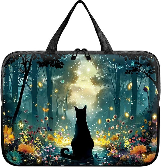Laptop Sleeve Case Bag 13 inch, Glowworm Cat Slim Carrying Case Durable Handbag Travel Laptop Bag for 13 inch MacBook Air M3/M2/Pro M2/ 13" iPad Pro/Air M4/M2 2024
